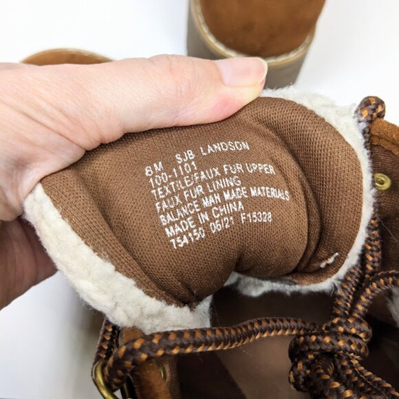 St. John's Bay Faux Fur Lined Booties Womens 8 Tan Casual Brown Hiking Boot - Picture 6 of 7